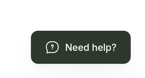 A dark green launcher with a question icon and the label Need help?